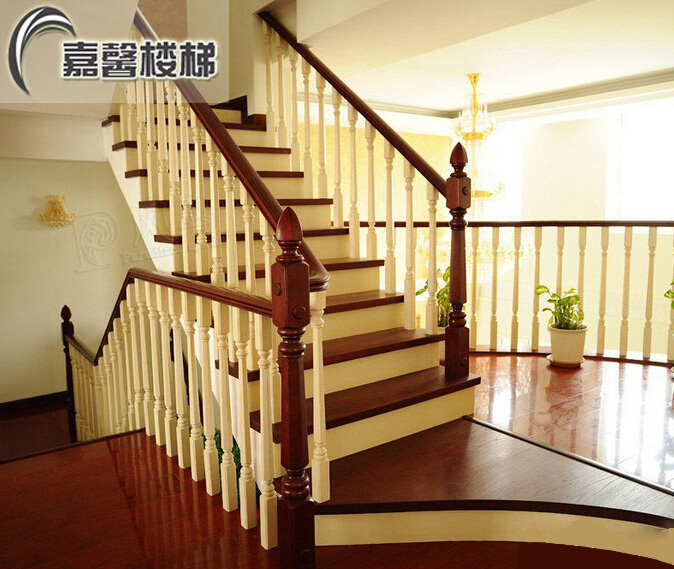 北京实木楼梯厂家 整体实木楼梯 loft楼梯 成品楼梯 室内楼梯 北京嘉馨楼梯